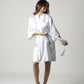 White Robe with Lines Sleeves